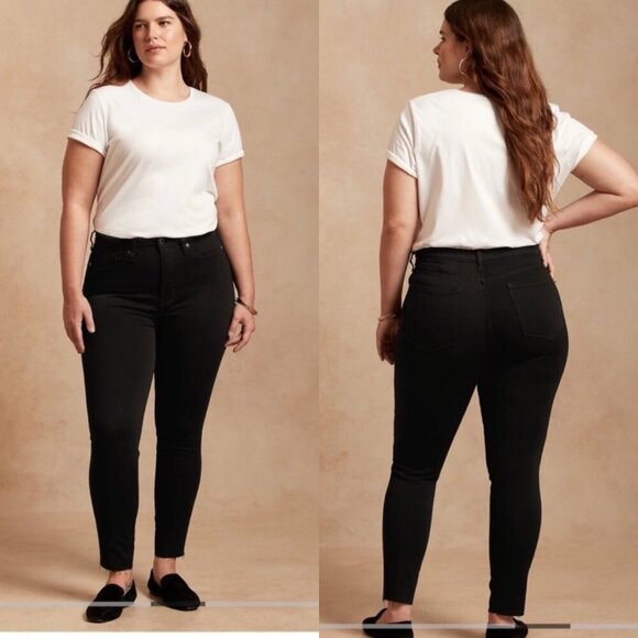 Banana Republic Women’s Size 28 Black High-Rise Skinny Jeans Raw Hem - Picture 4 of 7